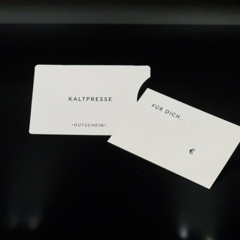 Kaltpresse-Geschenkgutschein (Lieferdienst)